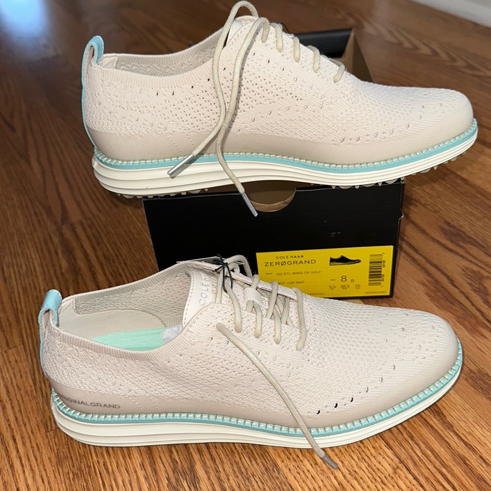New Women’s Cole Haan ZeroGrand OG Wing Oxford Golf 8.5 or 10 White Cream